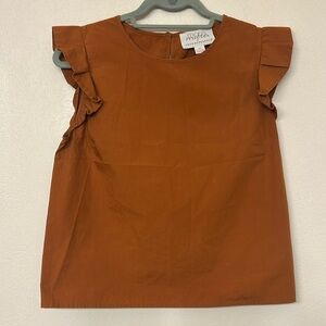 MARE MARE X ANTHROPOLOGIE TERRACOTTA BLOUSE SIZE XS